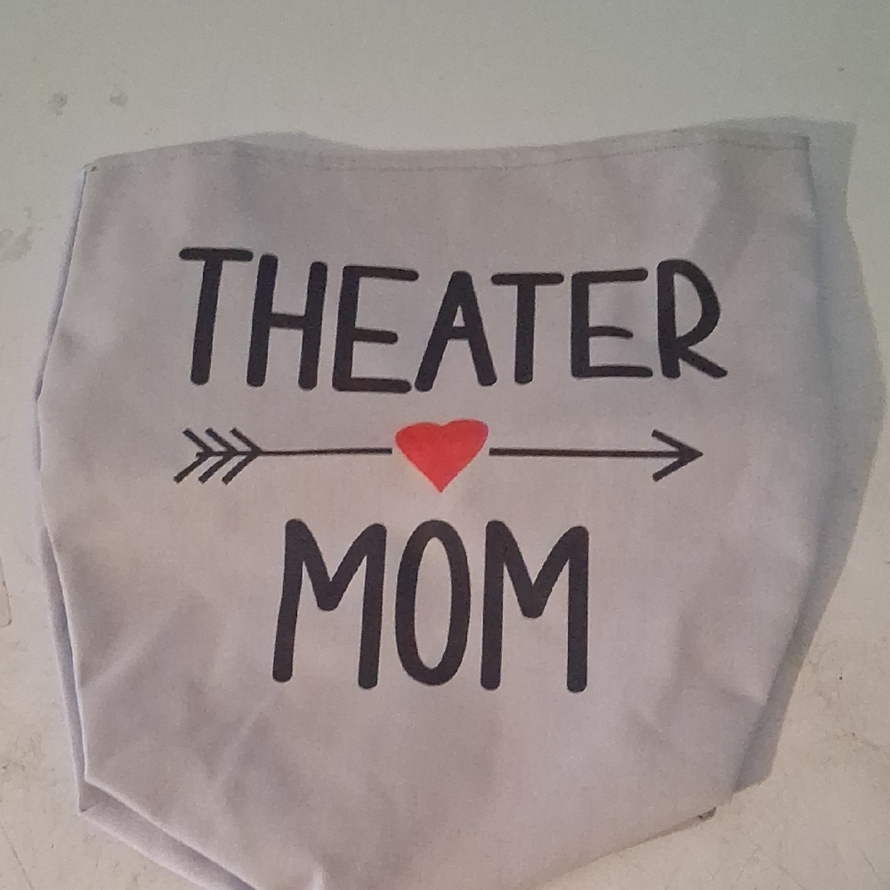Theater Mom Canvas Tote Bag Heart Arrow Design - Picture 2 of 6